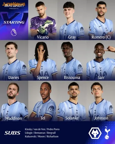 '손흥민 아예 명단 제외' 토트넘, 울버햄튼전 명단 공개→"SON 대신 텔 선발 복귀"...황희찬은 벤치 대기